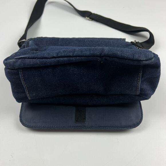 LEI Jeans Denim Crossbody Bag Blue American Flag Smiley Love Patches Y2K - Picture 11 of 14